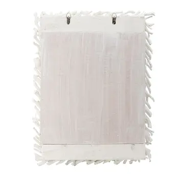 28" White Rattan Framed Accent Mirror