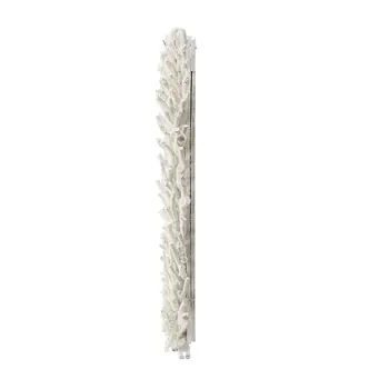28" White Rattan Framed Accent Mirror