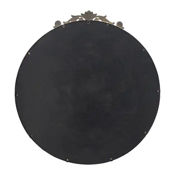 39" Gold Crowned Top Iron Framed Accent Mirror