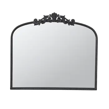 31" Black Arch Iron Framed Accent Mirror