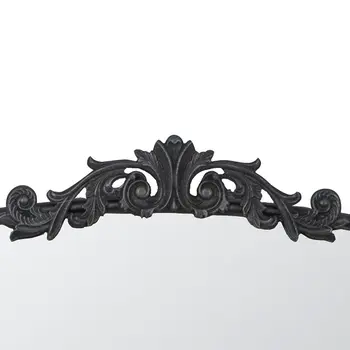 31" Black Arch Iron Framed Accent Mirror