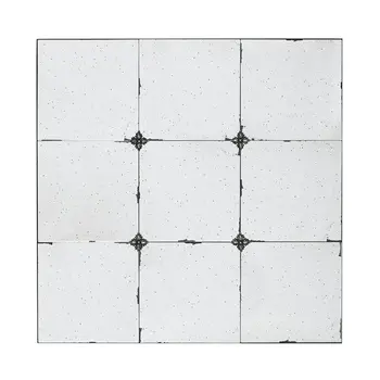 36" Black Square Iron Framed Antiqued Glass Accent Mirror