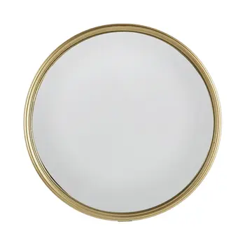10" Gold Round Iron Textured Framed Accent Mirror