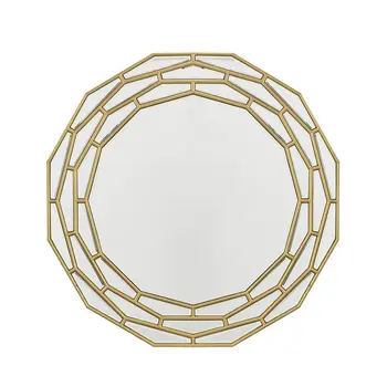 35" Gold Round Framed Accent Mirror