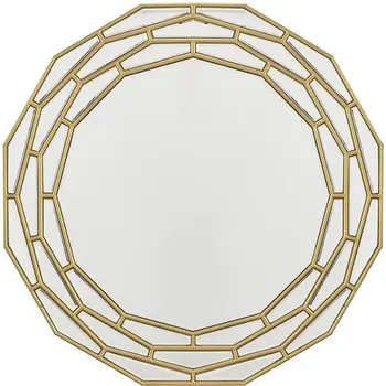 35" Gold Round Framed Accent Mirror