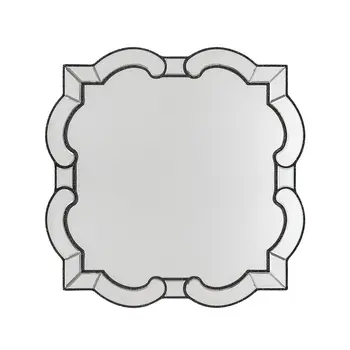 32" Clear Scalloped Glass Framed Accent Mirror