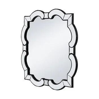 32" Clear Scalloped Glass Framed Accent Mirror