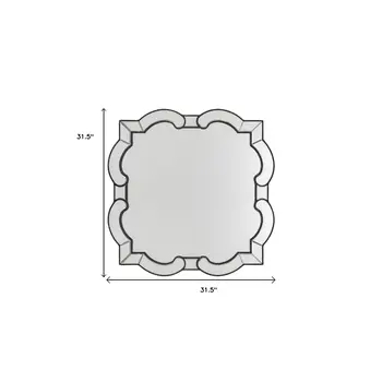 32" Clear Scalloped Glass Framed Accent Mirror