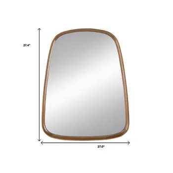 37" Brown Novelty Wood Framed Accent Mirror