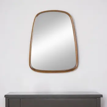 37" Brown Novelty Wood Framed Accent Mirror