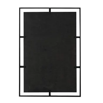 32" Black Iron Framed Antiqued Glass Accent Mirror