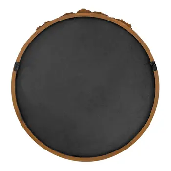 30" Brown Crowned Top Antiqued Glass Framed Accent Mirror