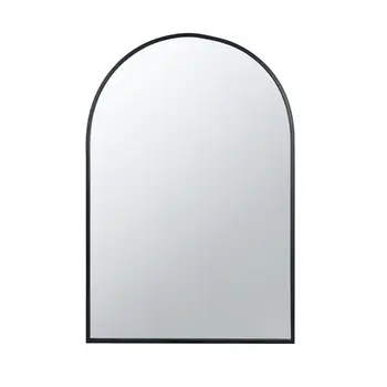 36" Black Arch Metal Framed Accent Mirror