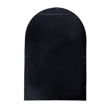36" Black Arch Metal Framed Accent Mirror