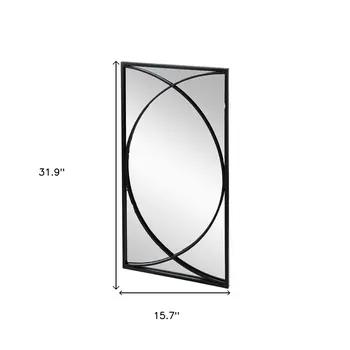 Set of Three Black Iron Framed Accent Mirror