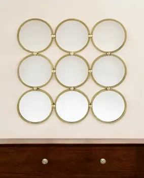 27" Gold Square Iron Framed Accent Mirror