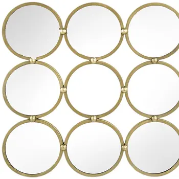 27" Gold Square Iron Framed Accent Mirror