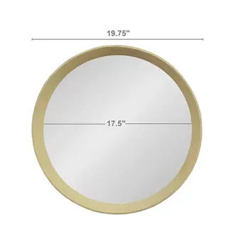 20" Cream Round Wood Framed Accent Mirror