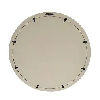 20" Cream Round Wood Framed Accent Mirror