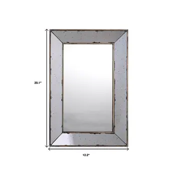 20" Silver Framed Antiqued Accent Mirror