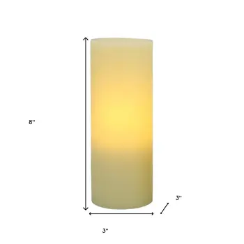 8" Ivory Flameless Pillar Candle