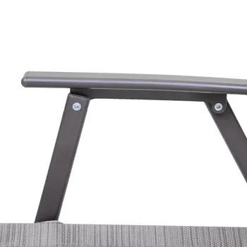 Set of Four 35" Brown Steel Sling Outdoor Folding Arm Chairs