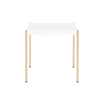 24" Gold And White Manufactured Wood Square End Table