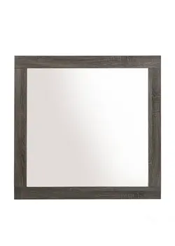 35" Square Wood Framed Mounted Dresser Mirror