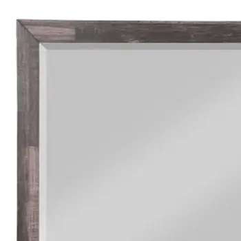 36" Brown Wood Framed Mounted Dresser Mirror
