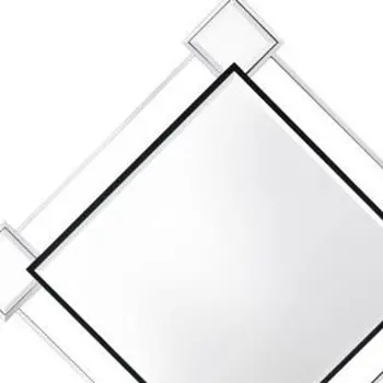 45" Gray And Black Abstract Metal Framed Accent Mirror