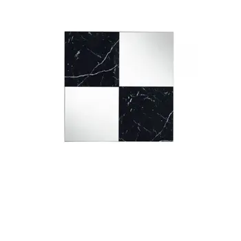 32" Black And Gray Square Wood composite Framed Accent Mirror