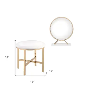 16" Round Metal Framed Freestanding Mirror