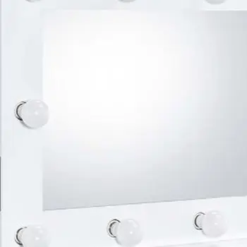 26" White Metal Framed Mounted Accent Mirror