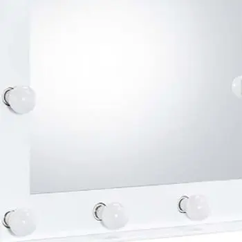 26" White Metal Framed Mounted Accent Mirror