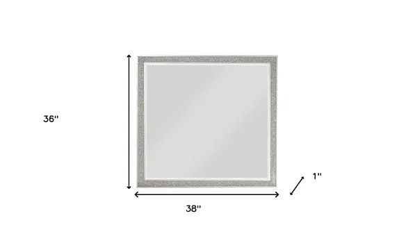 36" Square Wood Framed Mounted Dresser Mirror