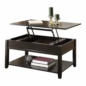 40" Black Wood Lift Top Coffee Table