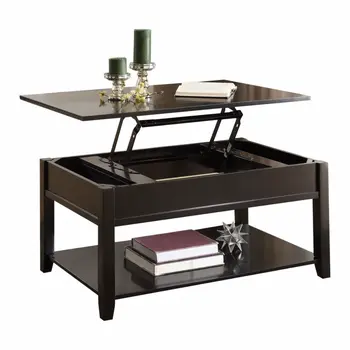 40" Black Wood Lift Top Coffee Table