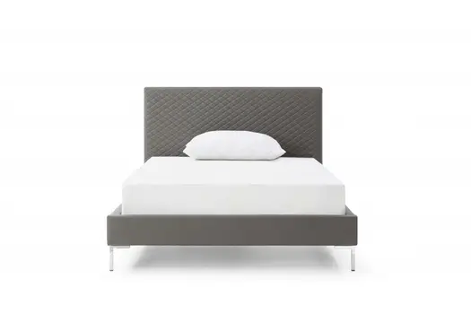 Dark Gray Faux Leather Full Bed Frame