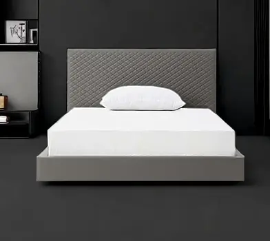 Dark Gray Faux Leather Full Bed Frame