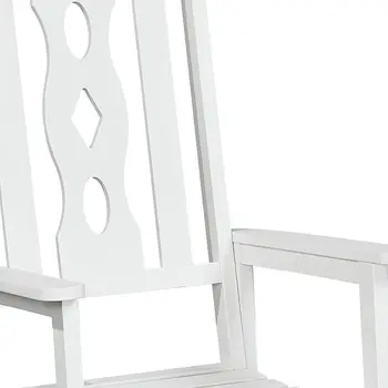 45" White Heavy Duty Plastic Rocking Chair