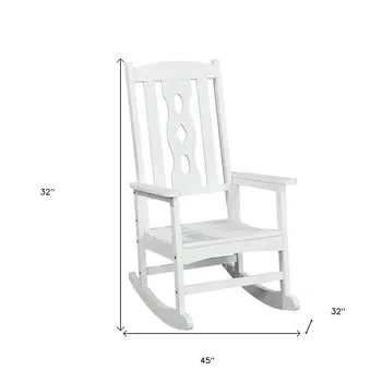 45" White Heavy Duty Plastic Rocking Chair