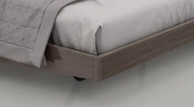 Queen Grey Upholstered Faux Leather and Ivory Gloss Bed Frame