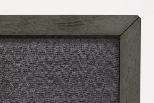 Gray Wood And Linen Queen Bed Frame