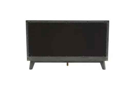 Gray Wood And Linen Queen Bed Frame