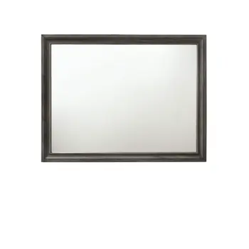 36" Gray Wood Framed Mounted Dresser Mirror