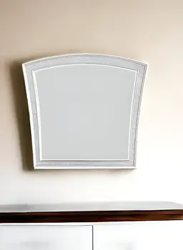 44" Platinum Abstract Wood Framed Mounted Dresser Mirror
