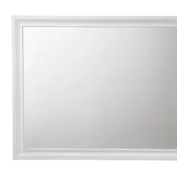 36" White Wood Framed Mounted Dresser Mirror