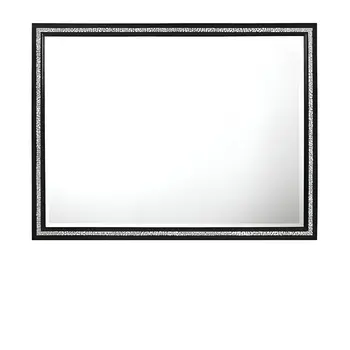 35" Black Wood Framed Mounted Dresser Mirror