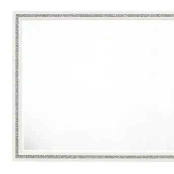 35" White Wood Framed Mounted Dresser Mirror