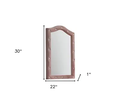 30" Pink Abstract Wood Framed Mounted Dresser Mirror